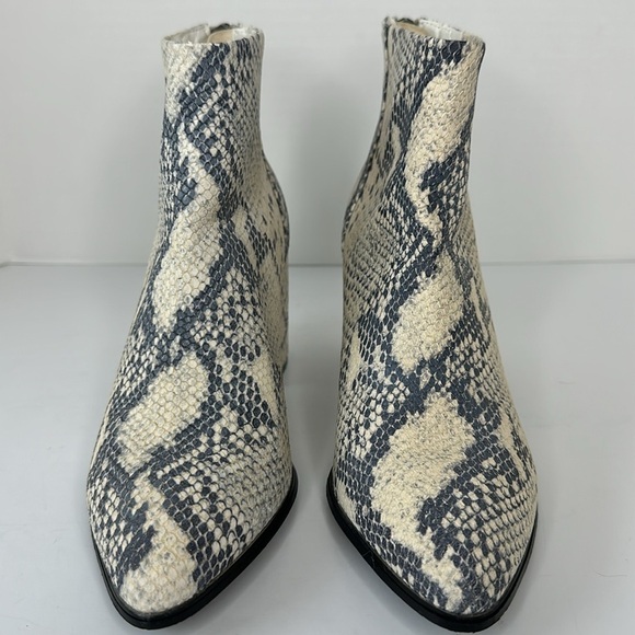 Steve Madden Jillian Leather Snakeskin Heeled Ankle Boots Size 8 - Picture 3 of 12